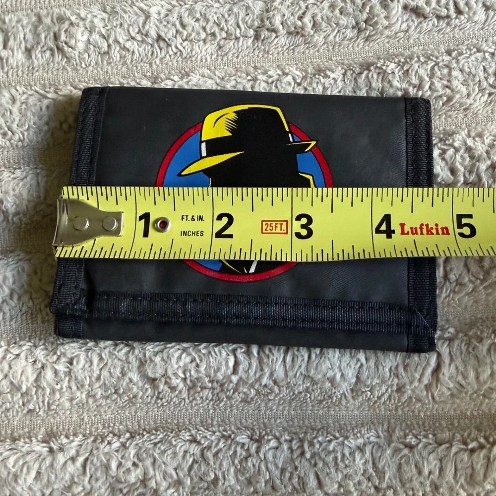 Vintage Dick Tracy Disney RGA Black‎ Nylon Tri-Fold Wallet Retro 90s Movie Promo